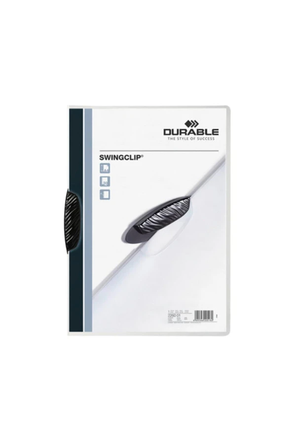 Durable Sıkıştırmalı Dosya SwingClip Ortadan Klipsli 30 Sayfa A4 Siyah (25 Li Paket) ürün görseli 1
