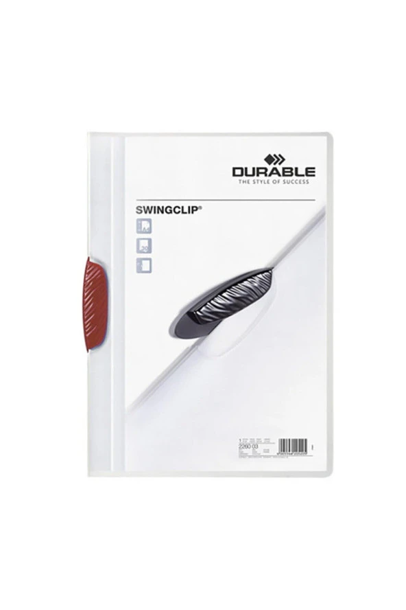 Durable Sıkıştırmalı Dosya SwingClip Ortadan Klipsli 30 Sayfa Kırmızı (25 Li Paket) ürün görseli 1