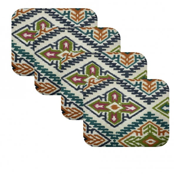 Knsz oturma minderi 4 lü mazlum kilim desen tel sandalyesi oturma yeri için ürün görseli 1