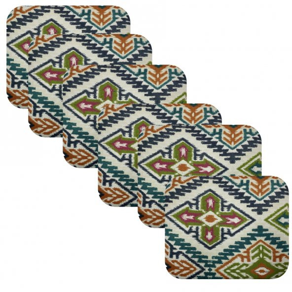 Knsz oturma minderi 6 lı mazlum kilim desen tel sandalyesi oturma yeri için ürün görseli 1
