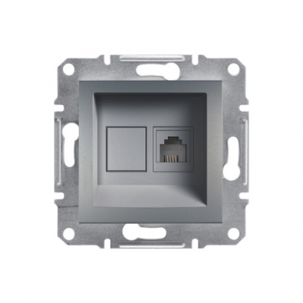 Schneider Asfora 1*RJ11- Çelik EPH4100162 (ÇERÇEVESİZ) ürün görseli 1
