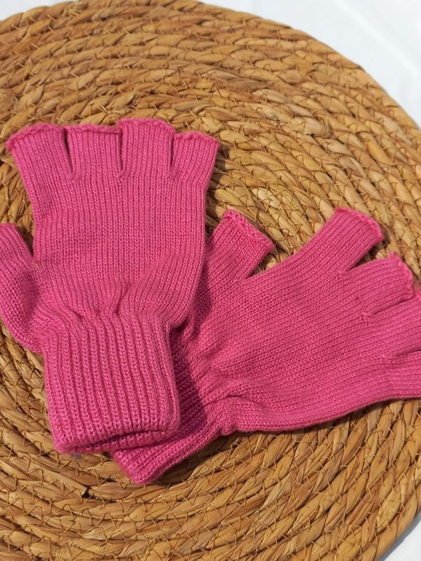 salarticaret Kadın Pembe Klasik Yarım Parmak Eldiven ürün görseli 1