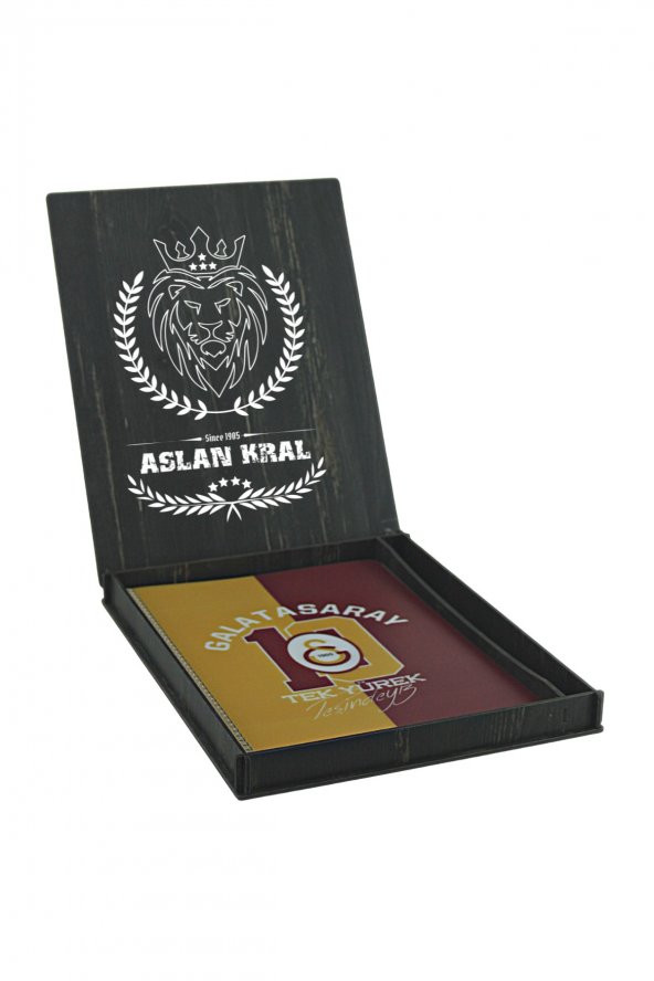 Galatasaray Orijinal Defter Kalem Kırtasiye Ahşap Kutulu 5li Taraftar Hediye Set ürün görseli 1