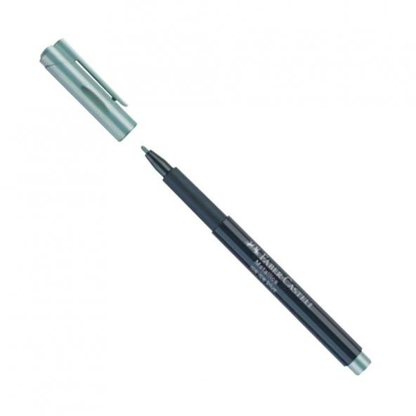 Buz Mavisi Metalik Marker Kalem 1.5 mm Keçe Uçlu 1 Adet Faber Buz Mavisi Metalik Davetiye Kalemi 1 Adet ürün görseli 1