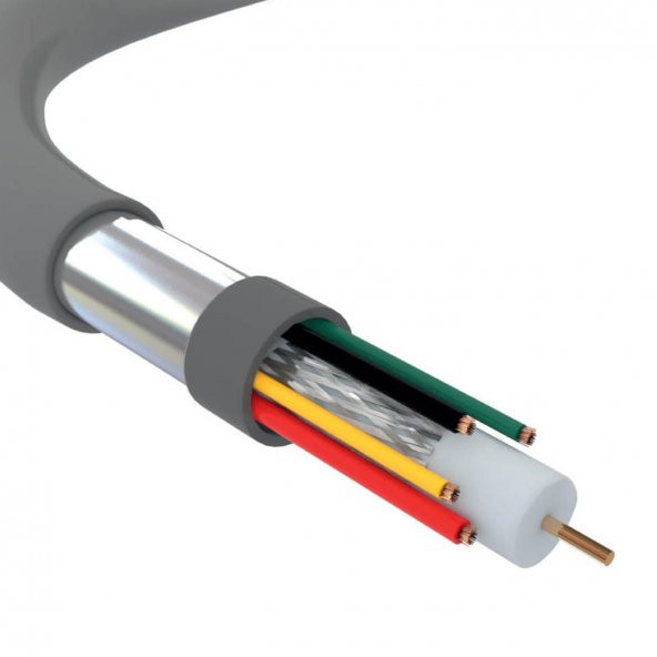 Reçber Cctv 1+4 RGB 59 Mini 4x0,22mm Kamera Kablosu 1 mt ürün görseli 1