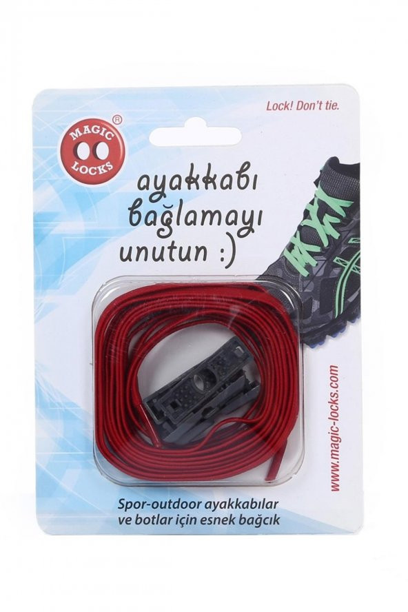 Magic Locks 11B1 - Yassı Kırmızı Akıllı Bağcık - Resim 2
