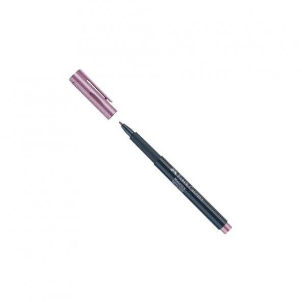 Pembe Metalik Marker Kalem 1.5 mm Keçe Uçlu 1 Adet Faber Pembe Metalik Markör Davetiye Kalemi 1 Adet ürün görseli 1