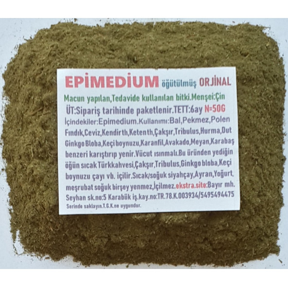 Epimedum Bitki Çayı Öğütülmüş  Toz 50 G ürün görseli 1