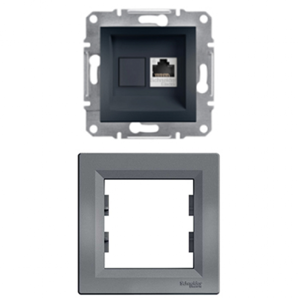 SCHNEİDER ASFORA ÇELİK RJ45 (CAT6) (DATA) (ÇERÇEVELİ) ürün görseli 1