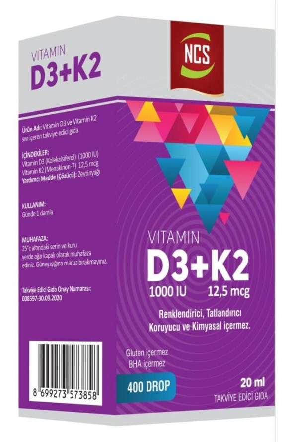 Ncs Vitamin D3+K2 20 ml ürün görseli 1