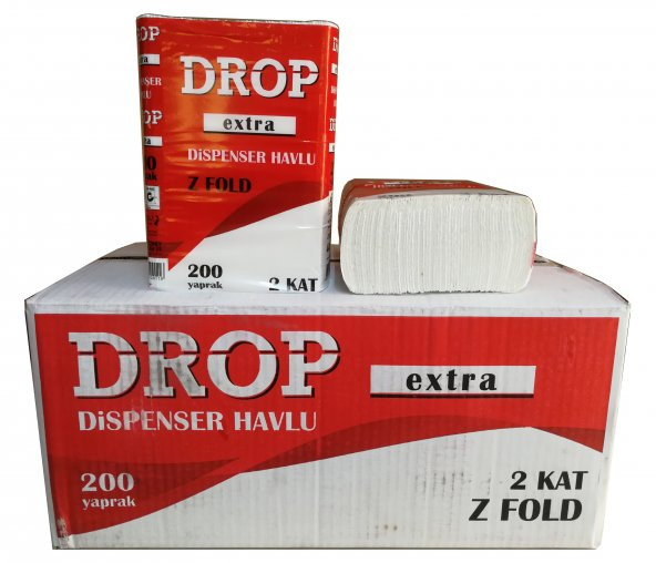 Drop Dispenser Havlu / Z Katlama / 2 Kat / 200 Adetlik 12 Paket / Koli ürün görseli 1