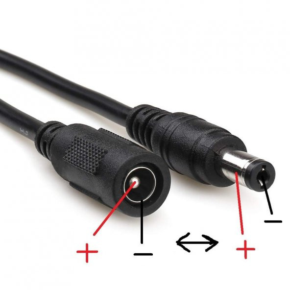 DC 5.5x2.1 mm + - Kutup Değiştirici ürün görseli 1
