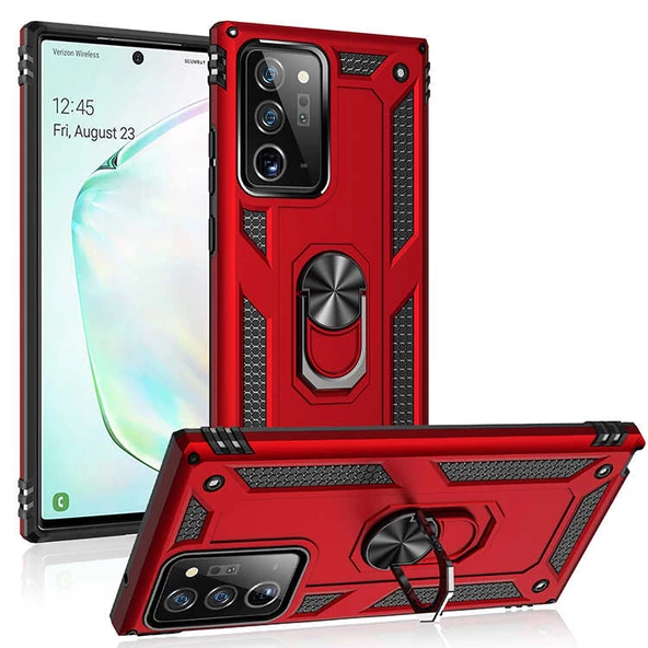 Galaxy Note 20 Ultra Kılıf Zore Vega Yüzüklü Standlı Zırh Kılıf ürün görseli 1