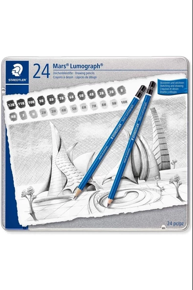 Staedtler Lumograph Kurşun Kalem Metal Kutuda 24 Lü ürün görseli 1