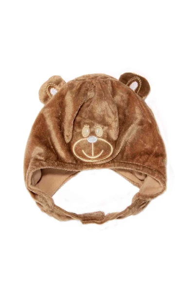 Ayıcıklı Peluş Erkek Çocuk Krem Bere Kahverengi 6357 ürün görseli 1