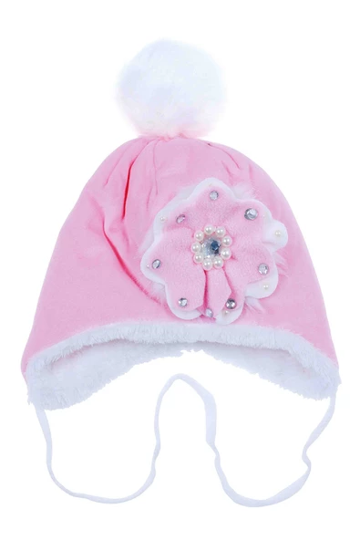 İçi Peluş Kız Çocuk Pembe Bere  Pembe 4845 ürün görseli 1