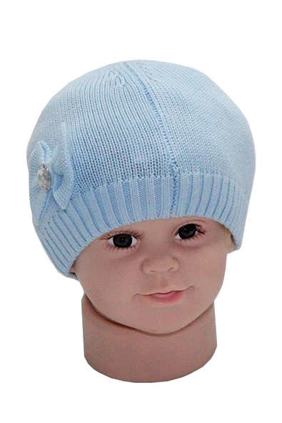 Yazlık Kız Bebek Merserize Bere Mavi 3932 ürün görseli 1