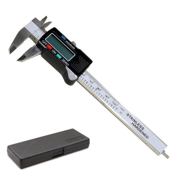 BTS Dijital Kumpas Metal 150 x 0.01 mm Plastik Kutulu LCD Ekran (12043) ürün görseli 1