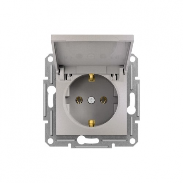 Schneider Asfora KapakLI Topraklı Priz Bronz EPH3100169 (ÇERÇEVES ürün görseli 1