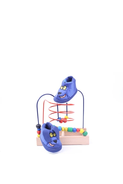 Dr Terlik 689 Erkek Çocuk Lacivert Emoji Desenli Ev-Halı Ayakkabısı ürün görseli 1