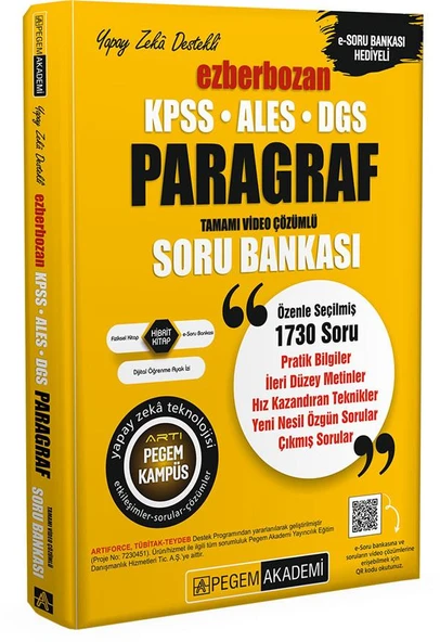 Pegem Ezberbozan Paragraf Soru Bankası ürün görseli 1