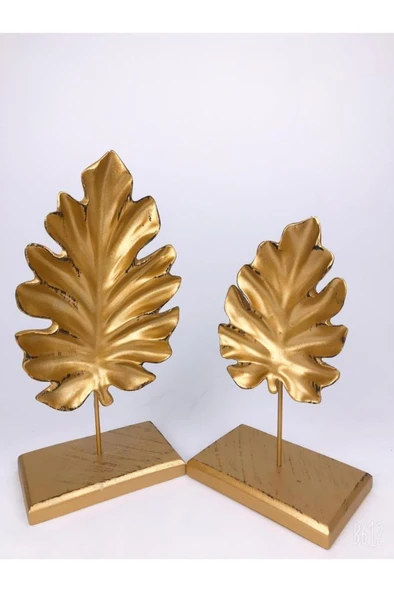 Gold Renk Tropikal 2 Li Kaideli Yaprak - Resim 3