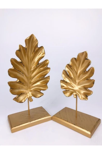 Gold Renk Tropikal 2 Li Kaideli Yaprak - Resim 2