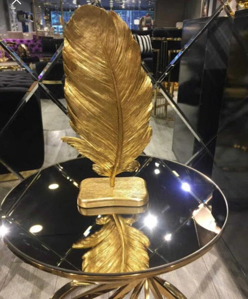 DEKORATİF  TÜY YAPRAK GOLD ürün görseli 1