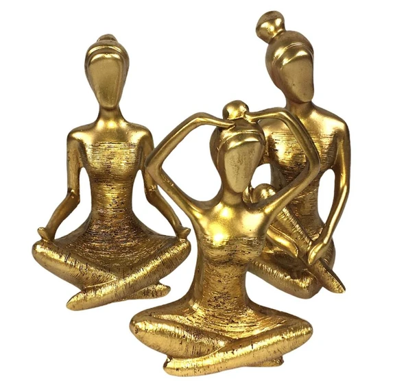 3 Lü Dekoratif Yogacı Kız Gold ürün görseli 1