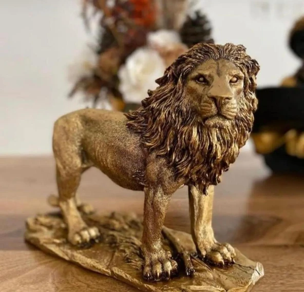 ASLAN FİGÜRÜ GOLD RENKLİ - Resim 3