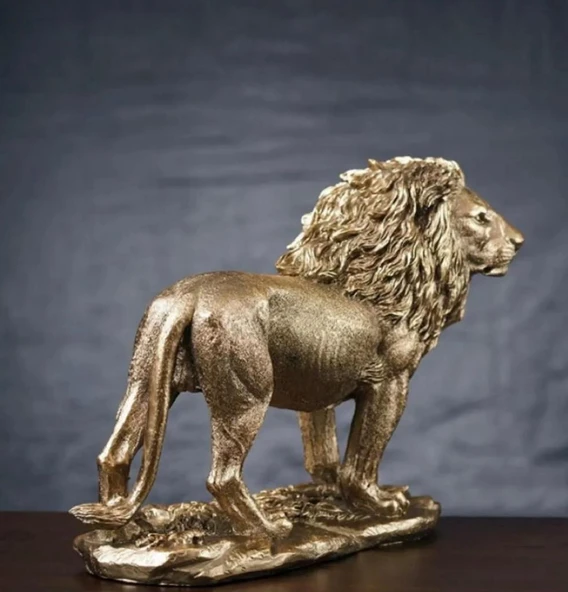 ASLAN FİGÜRÜ GOLD RENKLİ - Resim 2