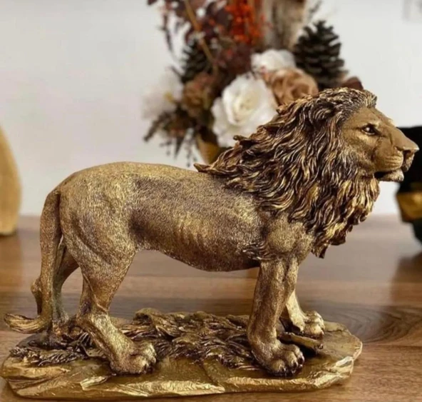 ASLAN FİGÜRÜ GOLD RENKLİ - Resim 4