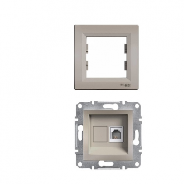 SCHNEİDER ASFORA BRORZ RJ-11 (CAT-3) TELEFON PRİZİ (ÇERÇEVELİ) ürün görseli 1