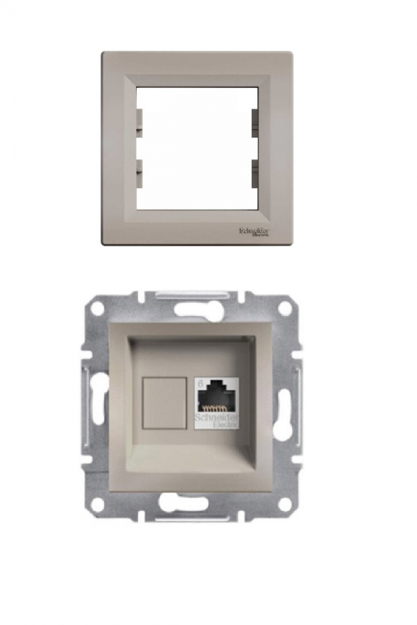 SCHNEİDER ASFORA BRONZ RJ-45 (CAT-6) DATA PRİZ (ÇERÇEVELİ) ürün görseli 1