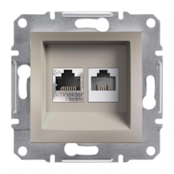 Schneider Asfora RJ45 CAT6 UTP RJ11,Bronz EPH5200169 (ÇERÇEVESİZ) ürün görseli 1