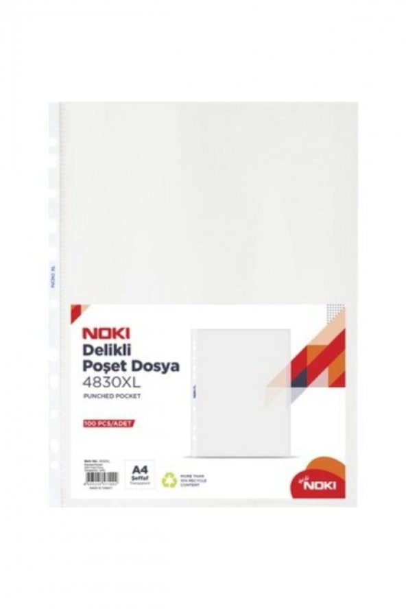 Noki Şeffaf Delikli 4830xl Poşet Dosya ( Föy Dosya ) 100 Adet ürün görseli 1