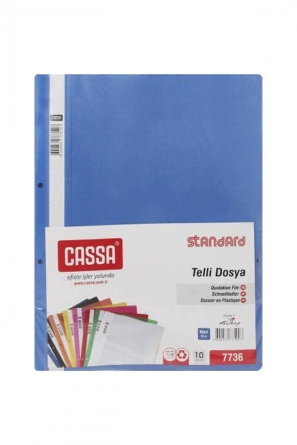 Cassa 10lu Telli Dosya (mavi) ürün görseli 1