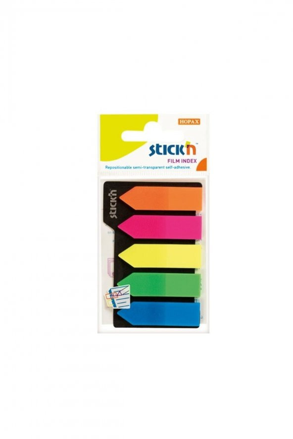 Gıpta Hopax Stickn 21143 Indeks (işaret Bandı) Yapışkanlı 25 Yaprak 45x12 Mm Ok Şekilli 5 Li ürün görseli 1