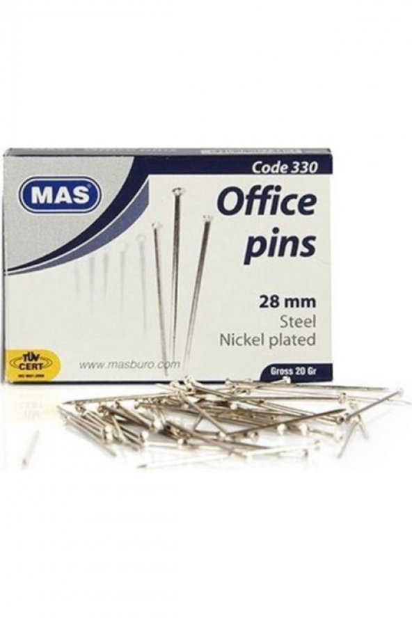 Mas Çelik Toplu Iğne 28mm 20gr Kod:330 ürün görseli 1