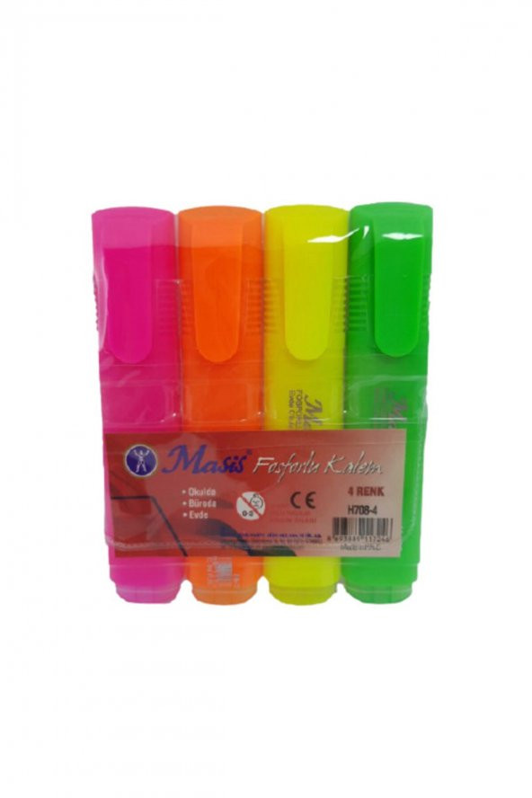Masis Fosforlu Kalem Neon 4 Renk Takım ürün görseli 1