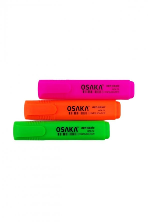 Osaka Neon Fosforlu Kalem 3lü Set - Resim 2