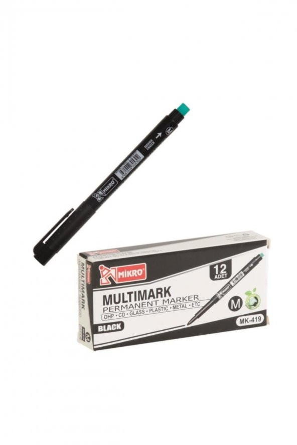 Mikro Mk-419 Asetat Kalemi M Siyah 12 Li Mk-419-ms (1 Paket 12 Adet) ürün görseli 1