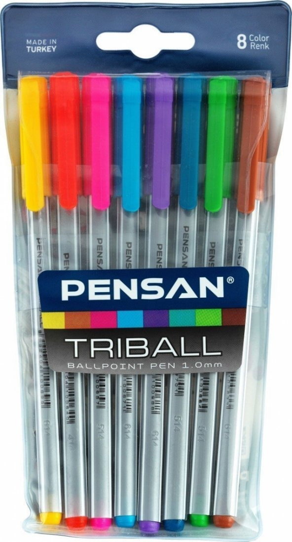 Pensan PENSAN TÜKENMEZ KALEM TRIBALL 8 Lİ SET ürün görseli 1