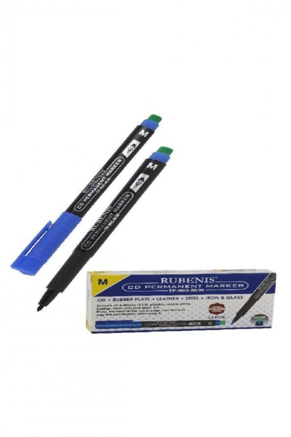 Rubenis Tp-905-m/m Cd Kalemi Permanent M Seri Silgili Mavi 12 Li (1 Paket 12 Adet) ürün görseli 1