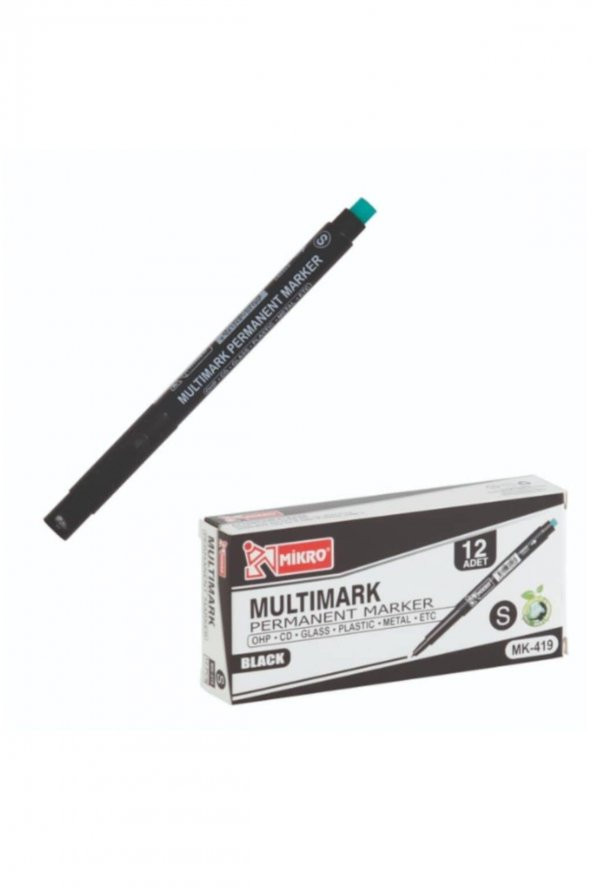 Mikro Cd Kalemi Permanent S Seri Siyah Mk-419 (12 Li Paket) ürün görseli 1