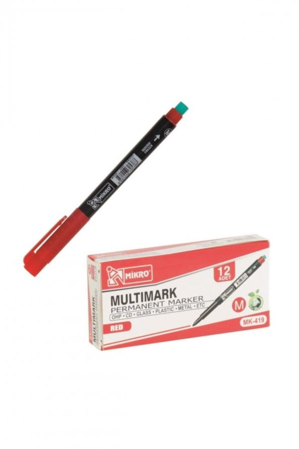 Mikro Cd Kalemi Permanent M Seri Kırmızı (12 Li Paket) ürün görseli 1