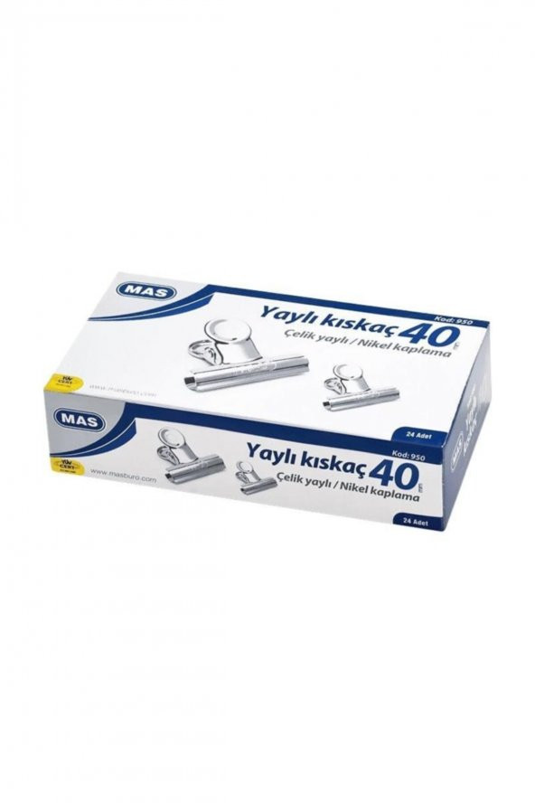Mas Beyaz Metal Kıskaç (yaylı) 40 Mm - 2 Düzinelik ürün görseli 1