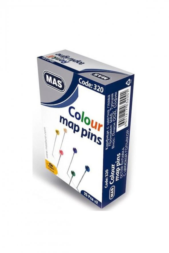 Mas Renkli Başlıklı Toplu Iğne 32 Mm. 320 ürün görseli 1