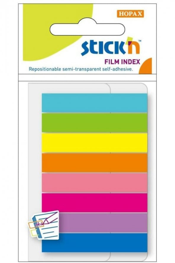 Gıpta Stickn 8 Renk Film Index Ayraç Neon Renkler ürün görseli 1