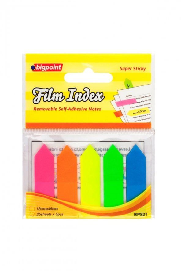 Bigpoint Yapışkanlı Film Index Ok 5 Renk ürün görseli 1